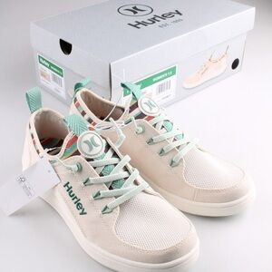 Hurley Women’s Beige & Mint Castaic Lace-Up Sneakers NWT